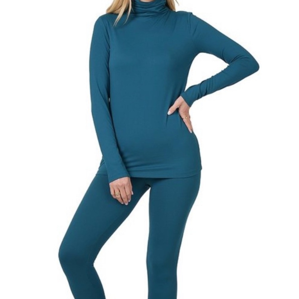 Mock neck leggings set